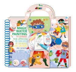 AVENIR Cea mai mare Carte de pictat cu apa, sabloane, stampile si jocuri, portabila - Supereroi (CH231898) - kidstory