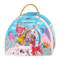 AVENIR Set creativ DIY portabil - Lumea Fantastica a Unicornilor cu activitati de cusut, construit si joc de rol (CH221893)