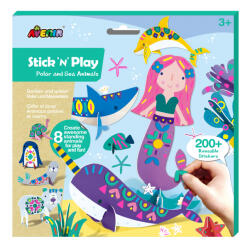 AVENIR Joc creativ Stick'N'Play cu scene 3D si stickere repozitionabile - Animale polare si marine (CH221842)