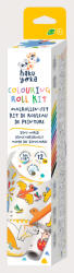 AVENIR Kit rola de desenat 3 m si 12 creioane colorate cerate, Haku Yoka - Dinozauri (CS223067) - kidstory