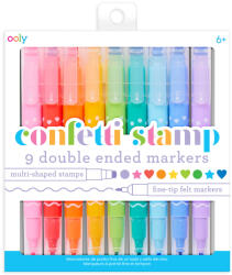 OOLY Carioci duble cu stampile Confetti Stamp - set de 9 (130-092) - kidstory