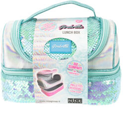 Nice Lunch box Girabrilla - cutie termică matlasată cu paiete reversibile și interior impermeabil (NC19022)