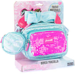 Nice Geanta clutch si portofel monede Girabrilla - matlasata, cu paiete reversibile (NC19054)