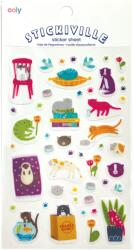 Ooly Abtibilduri vinil transparent Stickiville Quirky Cats (120-150)
