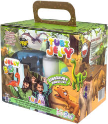 TUBAN SET TUBI JELLY (gel modelator) cu 6 culori si acvariu mic - DINOZURI (TU3338)