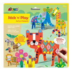 AVENIR Joc creativ Stick'N'Play cu scene 3D si stickere repozitionabile - Animale Safari (CH221839)