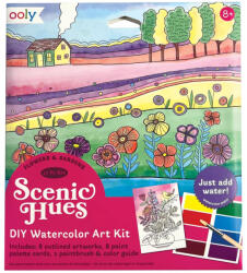 OOLY Set artistic cu acuarele DIY - Scenic Hues - Flori și grădini (161-101)