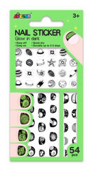 AVENIR Stickere pentru unghii fosforescente - stralucesc in intuneric - Spatiu (NA198179) - kidstory
