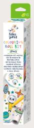 AVENIR Kit rola de desenat autoadeziva - 3 m si 12 creioane colorate cerate, Spatiu - Haku Yoka (CS233066)