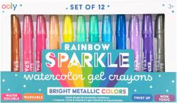 OOLY Creioane colorate cu gel acuarelă cu sclipici Rainbow Sparkle Metallic - Set de 12 (133-119)