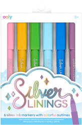 OOLY Carioci cu contur argintiu - Silver Linings - Set de 6 (130-082)