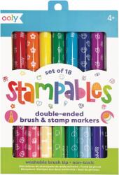 OOLY Carioci lavabile duble cu stampile Stampables- Set de 18 (130-122)