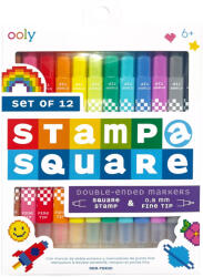Ooly Carioci duble cu stampila patrata si varf subtire - set de 12 (130-112)