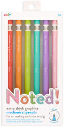 Ooly Notat! - Creioane mecanice grafit extra gros - set de 6, cu citate motivationale (128-156)
