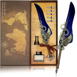  Set Caligrafie, Vintage, cu Pana albastra si Accesorii
