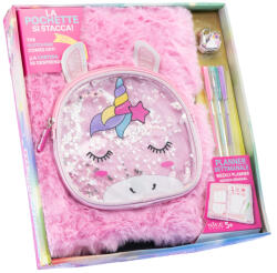 Nice Agendă gigant Girabrilla - Unicorn Magic, cu copertă pufoasă și poșetă detașabilă (NC16012)