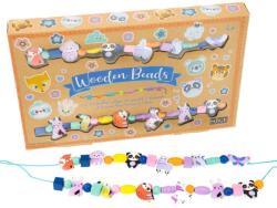 Nice Kit creativ DIY - coliere și brățări cu mărgele din lemn - 12 animale de pădure (NC87027)