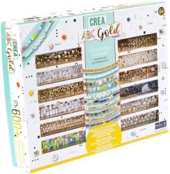 Nice Kit creativ DIY - coliere și brățări cu mărgele mix aurii, Perline ABC (NC87048)