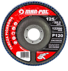 MAR-POL Disc abraziv lamelar 125mm P120/INOX 61230 (M07985)
