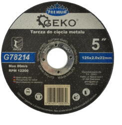 GEKO Disc debitare metale 125mm x 2mm x 22mm 02099 (G78214) Disc de taiere