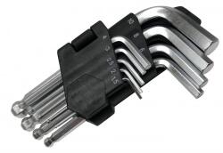 DEGET Set chei hexagonale cu cap rotunjit 1.5 - 10mm 9 piese 09911 (V35503) Cheie imbus