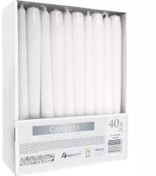  Lumânare conică albă - set de 40 buc 74006 (5906927340005)