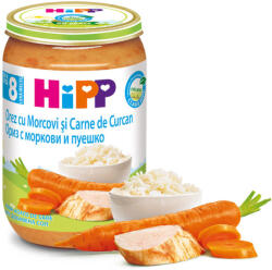 Hipp Meniu Hipp orez si morcovi cu carne de curcan de la 8 luni 220 g (RO6530)