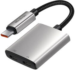 Mcdodo Audioadapter 2 az 1-ben, Mcdodo, USB-C - 2x USB C, ezüst (INN-060006)