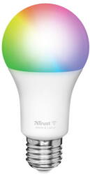 Trust Bec LED inteligent Trust WiFi RGBCW E27, luminozitate 806 lm, clasa energetica A+, Alb si colorat (71281)