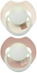 LOVI Prime Világító Dinamikus szilikon cumi 18hó+ Ivory/Blush 2db (5903407176376)