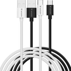 Verbatim USB 2.0 Type C Töltő/adatkábel Fekete/Fehér 1m 2db 32393 (32393)