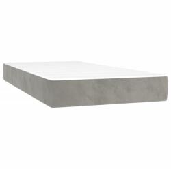 vidaXL világosszürke bársony zsebrugós ágymatrac 90x220x20 cm 16.15 kg (4016600VidaXL)