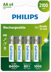 Philips Újratölthető akkumulátor AA NiMH 2100mAh 4 darabos készlet