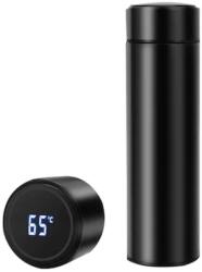  Fekete Smart termosz infúziós szűrővel, hőmérséklet LED kijelzővel, 500 ml, rozsdamentes acél (TSLEDBLK-2118)