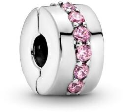 PANDORA Moments Colours 791972PCZ Rózsaszín szikrázó sor klip charm (Ag925/1000, 2, 8 g)