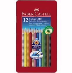 Faber-Castell Grip 2001 színes ceruza, 12 szín, fémdoboz (FC112413)
