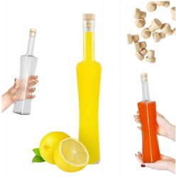 Bimberek MAGNUM QUADRA 500 ml-es üvegpalack, dugóval ellátott készlet, magas, szögletes, alkoholos italokhoz, átlátszó (ZES001030)