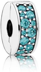 PANDORA 791817MCZ Zöldeskék pavé klip charm