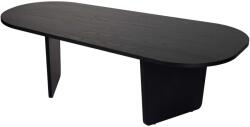 Hanah Home Coffee Table Wood Black Ovalis - Fa Fekete