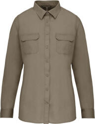 Kariban Női blúz Kariban KA591 Ladies' Long Sleeved Safari Shirt -2XL, Light Khaki