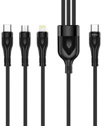 ColorWay Кабел Type-C CW-CBPDU3060-BK, 3B1 (Lightning+MicroUSB+Type-C) 3.0A (PD60W данни) 1.2 черен (CW-CBPDU3060-BK)