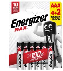 Energizer Max mikro ceruza elem (AAA) 6db E303328200 (E303328200)