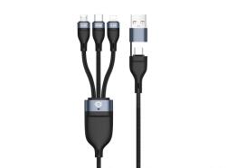 Conceptronic ETTA05B15 3-in-1 60W încărcare rapidă cablu de date 1.5m negru (ETTA05B15)