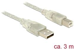 Delock USB 2.0 кабел с щепсел за конектор тип А USB 2.0 кабел с щепсел за конектор тип В, 3 м, транс
