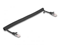 Delock RJ45 навит кабел мъжки към мъжки Cat. 5e 1 м, черен