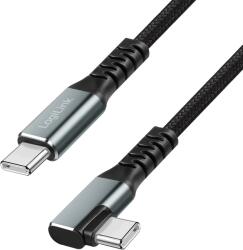 LogiLink USB 3.2 Gen2 Tip-C cablu, C/M 90 - C/M, 10 Gbps, 100W, 4K, metal, negru, 1 m