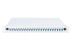 ASSMANN DN-96332/9 19" 1U 24xLC duplex OS2 toldóval pigtaillel és kötőkazettával szerelt optikai patch panel