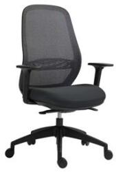 MAYAH Scaun de birou cu cotiere, tapițerie textilă neagră, spătar din plasă elastică, suport pentru picioare negru, MAYAH "Mid Chair II", negru 12004 (12004)