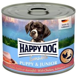 Happy Dog Sensible Puppy Junior Csirke, lazac és burgonya 200 g nedves táplálék kölyökkutyák és fiatal kutyák számára