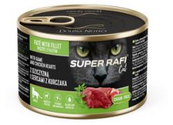 SUPER RAFI Cat vadhússal és csirkeszívvel 185g nedves macskaeledel